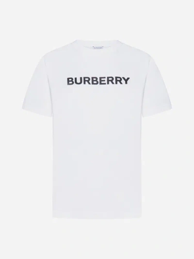 Shop Burberry Margot Logo Cotton T-shirt In White