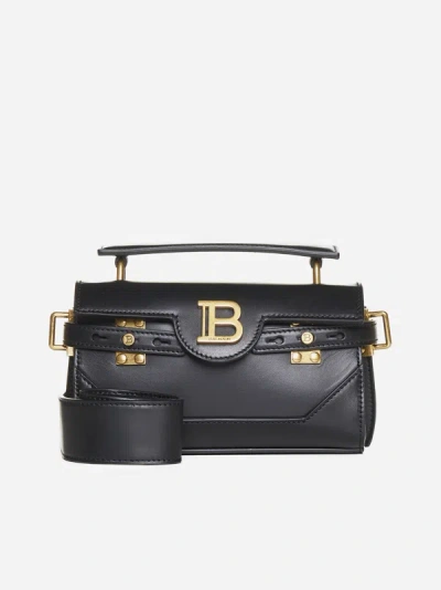 Shop Balmain B-buzz 19 Leather Bag In Black