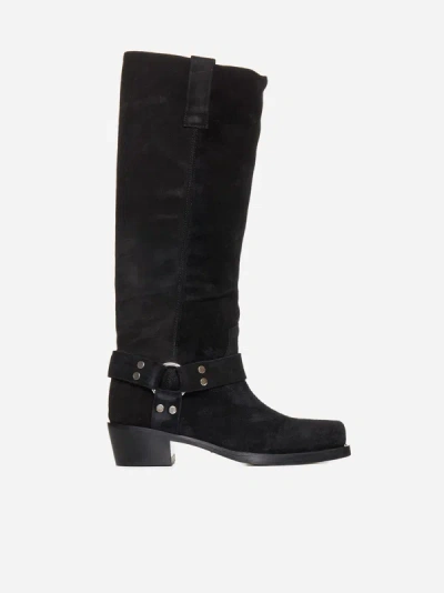 Shop Paris Texas Roxy Suede Boots In Black