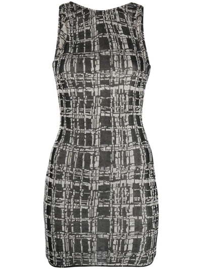 Shop Vitelli Babele Jacquard Scoop Back Mini Dress Clothing In J5 Ivory Black