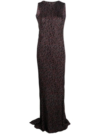 Shop Vitelli Electric Jacquard Chainlink Gown Without Chainlinks Clothing In J1 Black Mix