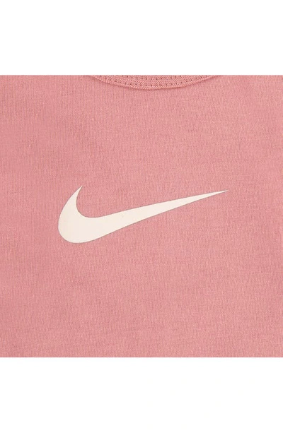 Shop Nike Swoosh Logo Print Bodysuits In Guava