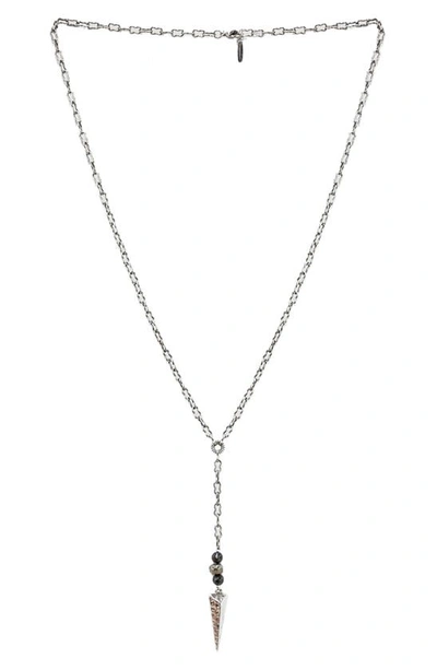 Shop Ettika Dagger Drop Y-necklace In Silver