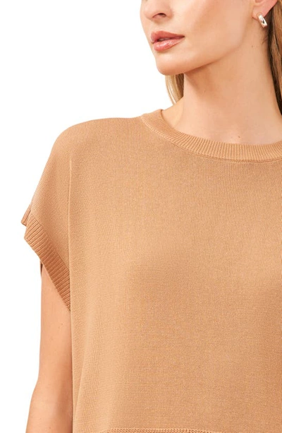 Halogen Crewneck Rib Sweater Top In Pecan