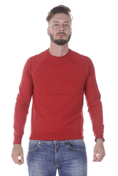 Shop Armani Jeans Sweatshirt Hoodie In Red