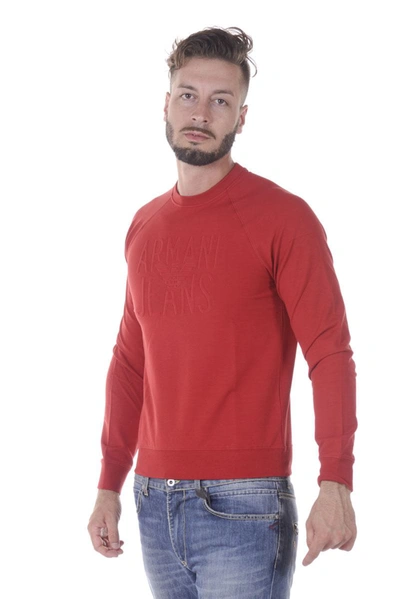 Shop Armani Jeans Sweatshirt Hoodie In Red