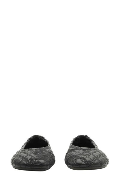 Burberry Quilted Leather Sadler Ballet Flats In Black