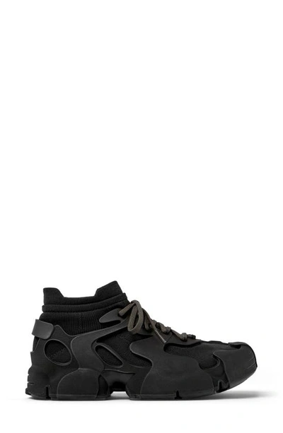 Camperlab Tossu Panelled Rubber And Knit Trainers In Black
