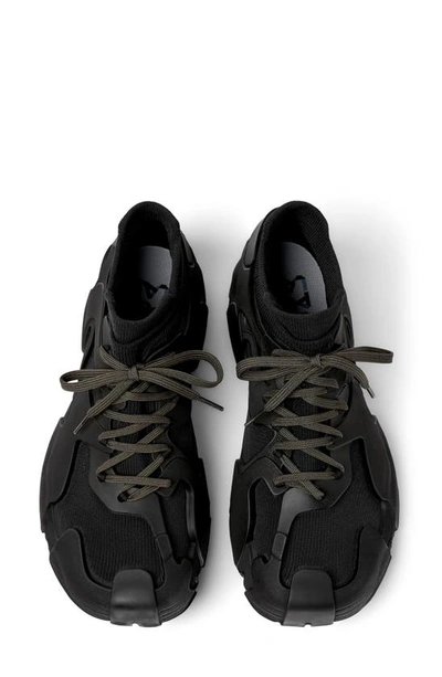 Camperlab Tossu Panelled Rubber And Knit Trainers In Black
