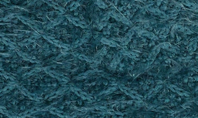 Shop St John Eyelash Diamond Knit Hooded Cardigan In Prussian Blue