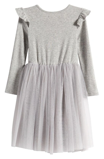Shop Tucker + Tate Kids' Ruffle Long Sleeve Dress In Grey Heather