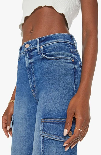 Shop Mother The Undercover Cargo Sneak High Waist Wide Leg Jeans In Opposites Attract