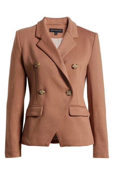 Shop Gibsonlook Double Breasted Cotton Blend Blazer In New Cork