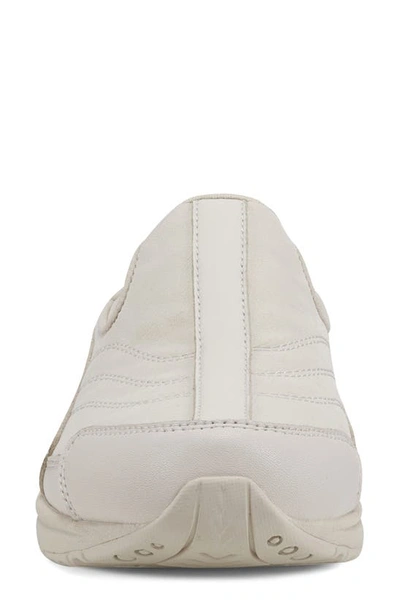 Easy Spirit Travel Time Womens Padded Insole Leather Slip-on Sneakers In Light Natural