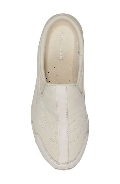 Easy Spirit Travel Time Womens Padded Insole Leather Slip-on Sneakers In Light Natural