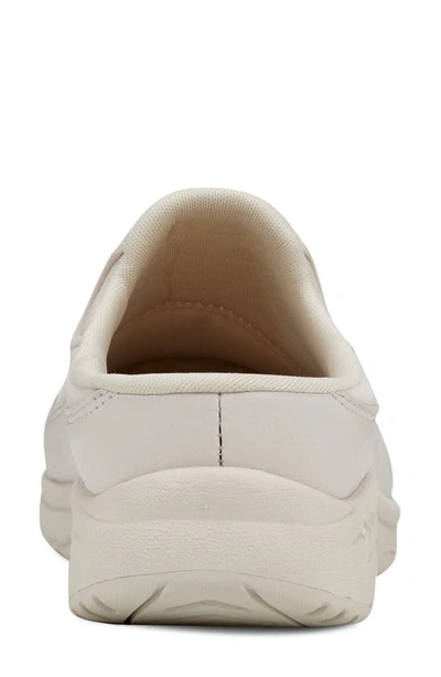 Easy Spirit Travel Time Womens Padded Insole Leather Slip-on Sneakers In Light Natural