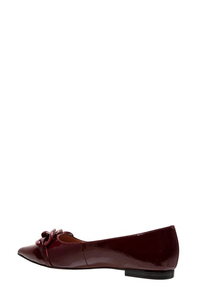 Shop Linea Paolo Nora Pointed Toe Flat In Dark Red