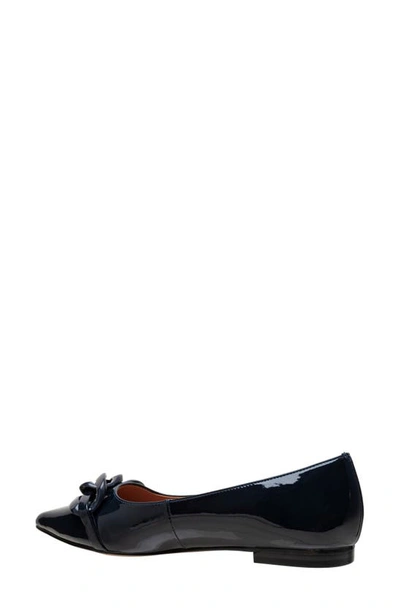 Shop Linea Paolo Nora Pointed Toe Flat In Marine Blue