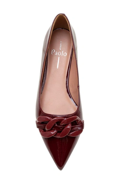 Shop Linea Paolo Nora Pointed Toe Flat In Dark Red