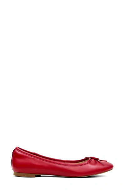 Shop Yosi Samra Sadie Cap Toe Ballet Flat In Red Leather
