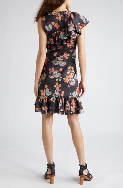 Shop Ulla Johnson Candace Floral Silk Dress In Lune