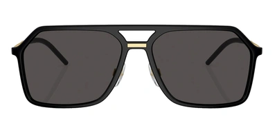 Shop Dolce & Gabbana Dg 6196 252587 Navigator Sunglasses In Grey