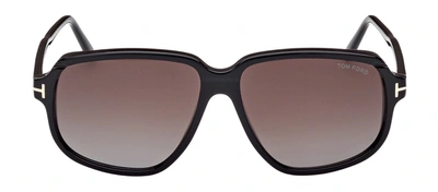 Shop Tom Ford Anton M Ft1024 01b Square Sunglasses In Grey