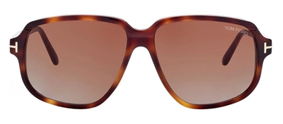 Shop Tom Ford Anton M Ft1024 52f Square Sunglasses In Brown
