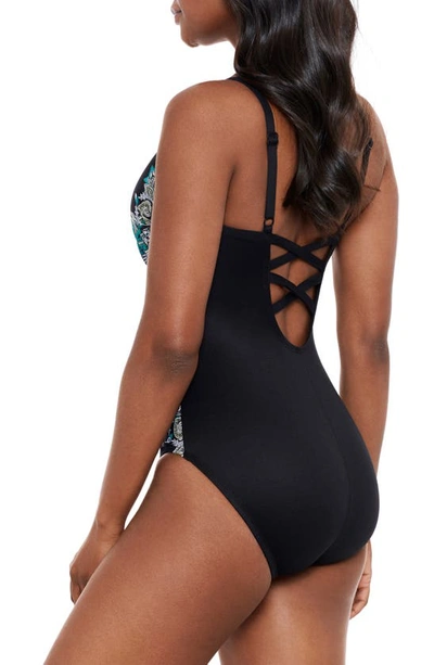 Shop Miraclesuit Precioso Temptation Underwire One-piece Swimsuit In Black/ Multi