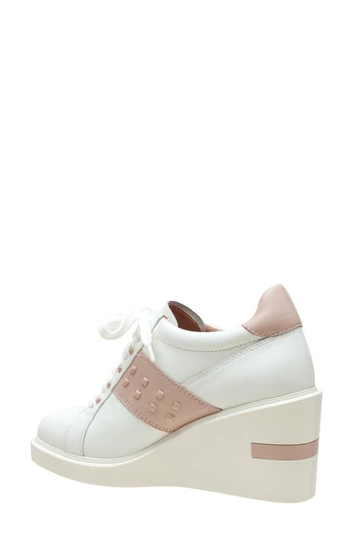 Linea Paolo Katia Wedge Sneaker In Eggshell/ Nude