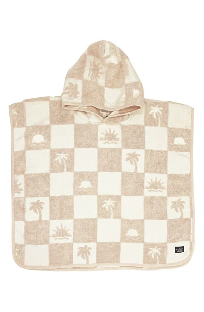 Shop Feather 4 Arrow Kids' El Rey Checkerboard Terry Cloth Hooded Poncho In Sand