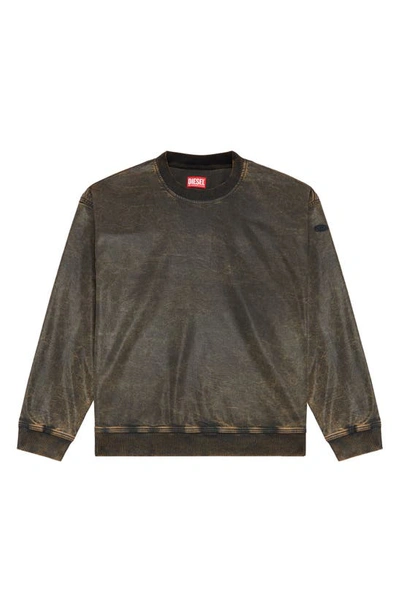 Shop Diesel D-krib Denim Track Sweatshirt In Black
