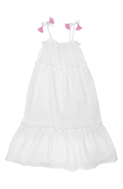 Shop Feather 4 Arrow Kids' Solstice Tiered Cotton Gauze Sundress In White