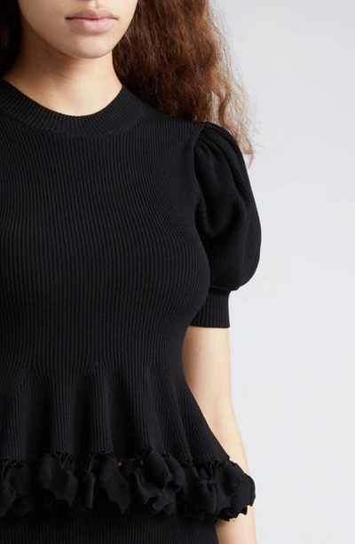 Shop Ulla Johnson Esma Puff Sleeve Rib Top In Noir