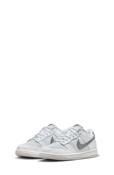 Shop Nike Kids' Dunk Low Basketball Sneaker In White/ Smoke Grey/ Platinum
