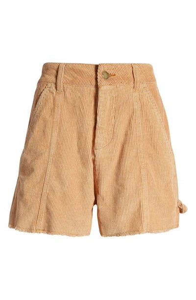 Rip Curl Pacific Dreams Frayed Corduroy Shorts In Brown