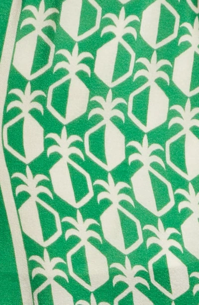 Shop Farm Rio Pineapple Scarf Print High Waist Shorts In Green