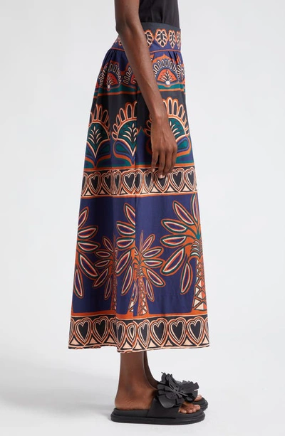 Shop Farm Rio Ainika Tapestry Midi Skirt In Orange