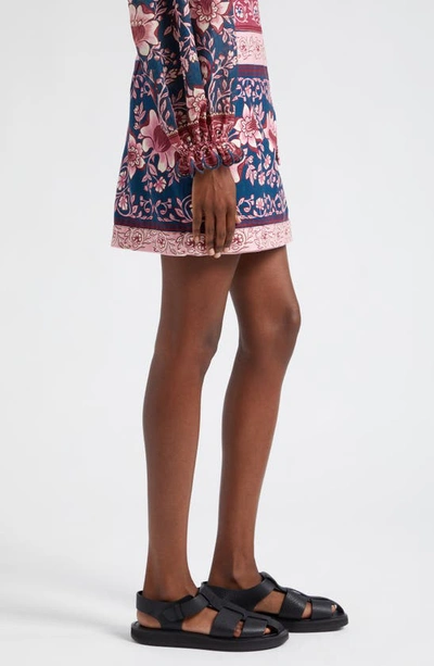 Shop Farm Rio Ainika Charm Overlapped Denim Miniskirt In Teal