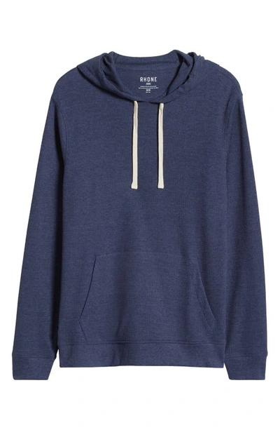 Shop Rhone Waffle Knit Cotton Blend Hoodie In Navy Heather