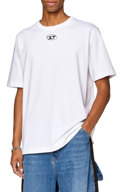 Shop Diesel T-just-od Oversize T-shirt In White
