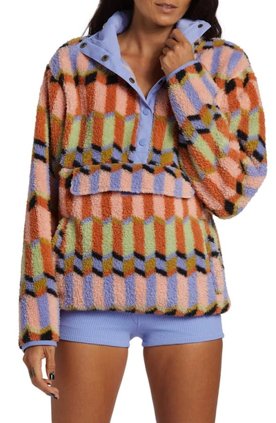 Shop Billabong Switchback Textured Fleece Pullover In Multi