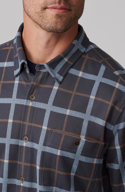 Shop Rhone Hardy Check Flannel Button-up Shirt In Navy Windowpane