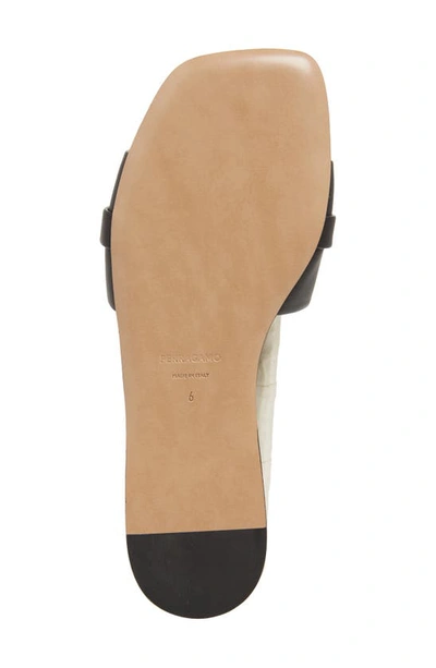 Ferragamo 'leah' Black Sandals With Gancini Plate On Front In Black