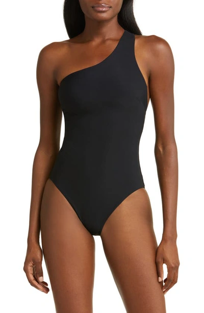 Shop Bondi Born Collete One-shoulder One-piece Swimsuit In Black