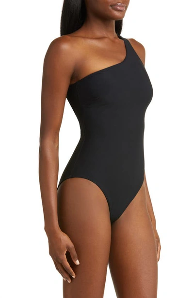 Shop Bondi Born Collete One-shoulder One-piece Swimsuit In Black