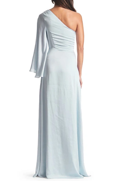 Sachin & Babi Keely One-shoulder Gown In Ice Blue