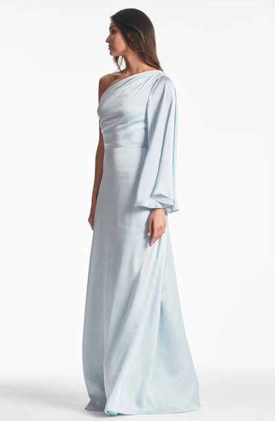 Shop Sachin & Babi Keely One-shoulder Gown In Ice Blue