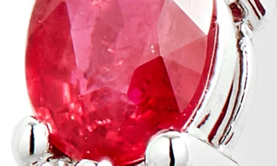 Shop Valani Atelier Alternating Ruby & Diamond Hoop Earrings In White Gold/ Ruby/ Diamond
