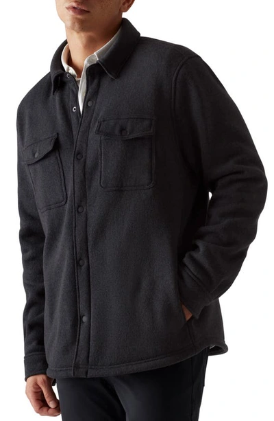 Shop Rhone Fleece Shacket In Black